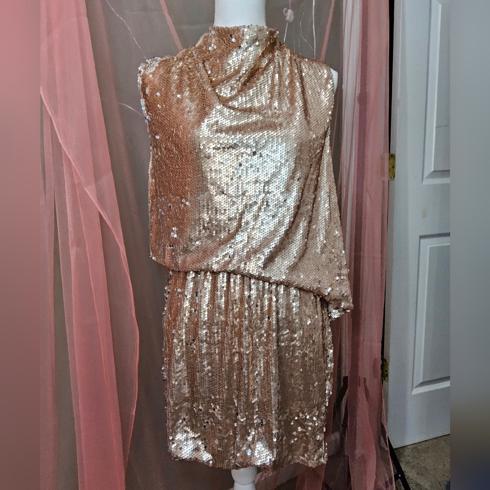 Impressions Champagne Sequin Dress